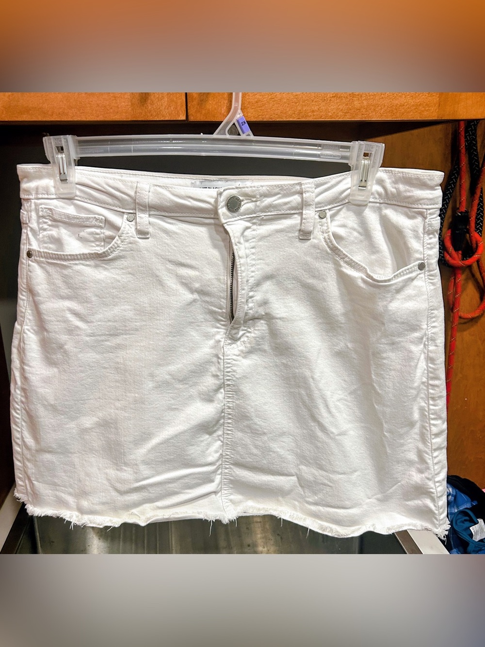 Just Black Denim - White Denim Skirt XL